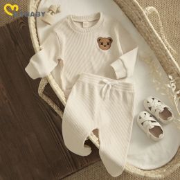 Trousers ma&baby 6M4Y Toddler Infant Kid Baby Boy Girl Clothes Sets Cute Bear Knit Long Sleeve Tops Pants Fall Spring Outfits Tracksuit