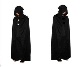 2017 Halloween Costume knitted fabric Theater Prop Death Hoody Cloak Devil Long Tippet Cape Black FedEx DHL4221750