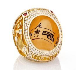 6 Player Name SOLER MAN ALBIES 2021 2022 World Series Baseball Braves m ship Ring with Wooden Display Box Souvenir 8799012