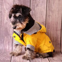 Dog Apparel Lightweight Pet Rain Jacket Solid Colour Puppy Hooded Poncho Adorable Raincoat Outwear For Teddy
