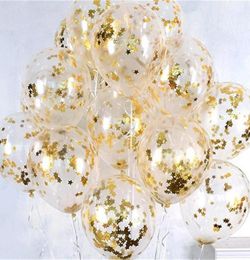 12inch Clear Rose Gold Round Star Foil Confetti Latex Balloons Wedding Birthday Christmas Sownflake Confetti Helium Balls Decor Gi5220689