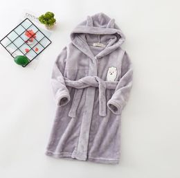 Children Bathrobes 28years Kids Robes Flannel Boys Girls Robes Cartoon Animal Hooded Bath Robes Baby Girl Pyjamas Kids Clothes Y28149552