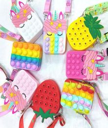 Party Fidget Toys Sensory Fashion Bag kid Push Bubble Rainbow Anti Stress Educational Children And Adults Decompression Toy1138103