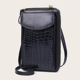 Shoulder Bags Women Bag Solid Colour Leather Purses Mobile Phone Big Card Holders Wallet Handbag Pockets Money Coin Girls