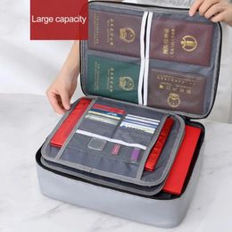 Storage Bags Password Lock Document Bag Fireproof With 3-layer File Case For Home Travel Certificates