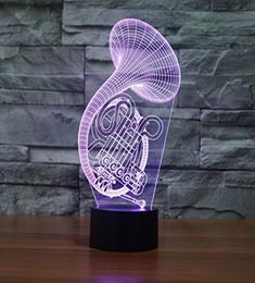 Musical Instruments Saxophone Night Light Acrylic 3D LED USB 7 Colour Change LED Table Lamp Xmas Toy Gift3171898