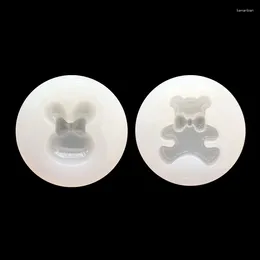 Baking Moulds Mirror Shell Tie Bear Drop Glue UV Silicone Mold Handmade Mould 16148