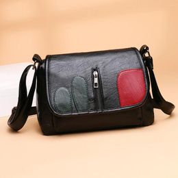 Shoulder Bags Women's Bag Vintage Soft PU Leather Patchwork Crossbody For Women Casual Hit Colour Small Luxury Lady Handbags