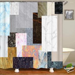 Shower Curtains 3D Geometric Pattern Printing Bathroom Curtain Waterproof Polyester Bath With Hooks Home Decor
