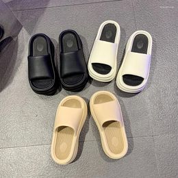 Slippers Thick Soled For Women's Shoes Summer Fashion Outdoor Wear Home Use Sandals And Elevated Flip Flops