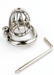 NEW Stainless Steel Super Small Male device Adult Cock Cage With Curve Cock Ring BDSM Sex Toys Bondage belt3458163