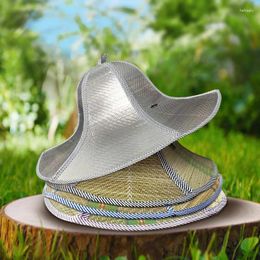 Berets 1pc Portable Rattan Straw Hat Foldable Wide Brim Sunshade Fishing Fashion Unisex Sun Protection Panama Cap Breathable