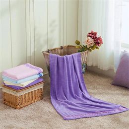 Towel 70 140cm Bamboo Fiber Microfiber Bath Soft Friendly-skin Towels With Embroidery Quick-drying Beauty Spa