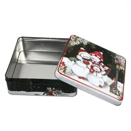 Storage Bottles Biscuit Box Cookie Containers Christmas Candy Holder Stamp Xmas Gift Small Case Iron