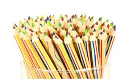 10Pcslot Rainbow Color Kids Wooden 4 In 1 Colored Pencil Graffiti Drawing Painting Tools13711047