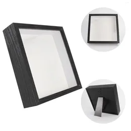 Frames Frame Double Sided Glass Picture Creative Stereoscopic Specimen Simple Po Holder For (Black)