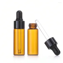Storage Bottles 50pcs 5ml Amber Dropper Glass Cute Essential Oil With Eye For Perfume