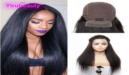 Malaysian Human Hair Kinky Straight 13X4 Lace Front Wig Pre Plucked With Baby Hair Coarse Yaki 1030inch1120085