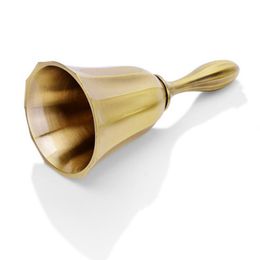 Hand Brass Bells For Children Pure Copper Bell For Bed Call Remind Class Small Large Christmas Bell For Crafts