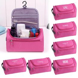 Cosmetic Bags Fashion Waterproof Wash Bag Women's Travel Supplies Organiser Make-Up Text Pattern Print Beautician Cosmetics