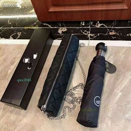 chanells Umbrella designer Umbrella gift Camellia Folding Automatic Opening and Closing Sunny Umbrella Sun Protection and UV Protection Umbrella