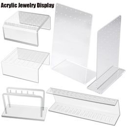 1pcs Acrylic Clear Display Board Strong Jewelry Stand Tongue Stud Earrings Nose Ring Navel Lip Piercing Hole 240409