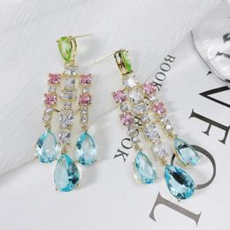 Dangle Earrings Bell Tassel For Women Wedding Party Cubic Zircon Dubai Bridal Jewellery Boucle D'oreille