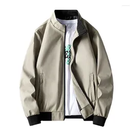 Men's Jackets Spring And Autumn Casual Solid Colour Stand-up Collar Jacket All-match Fashion Thin Section Young Middle-aged Clothes