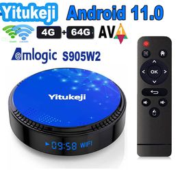 20PCS Yitukeji W2 Plus Android 11 tv box amlogic s905w2 4K AV1 2.4G 5G Wifi BT4.0 64G 32G 16G