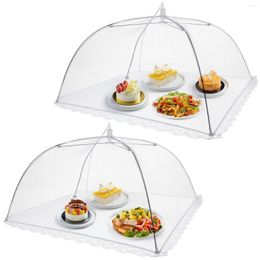 Plates 2 Pcs Vegetable Cover Dining Net Bathtub Accessories Covers Outdoor Dome Large Dinning Protector Washable