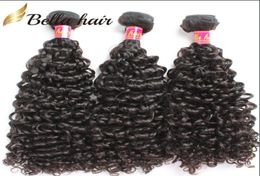 Bellahair Peruvian Human Virgin Hair Bundles Extensions Curly Human Weaves Double Weft Natural Colour 3PC4791910