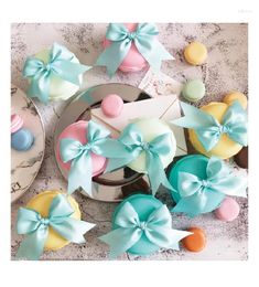 Party Decoration 10pcs/lot Macarons Candy Boxes With Ribbon Decorations Wedding Favor Gifts Box Baby Shower Favros