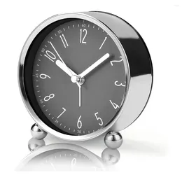 Decorative Plates Non Ticking Alarm Clock 4 Inch Silent Bedside For Heavy Sleepers Battery Operated Analogue Home Office