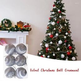 Party Decoration Velvet Christmas Ball Ornaments Xmas Tree Hanging Pendant Decorations Shatterproof Balls With Metal String