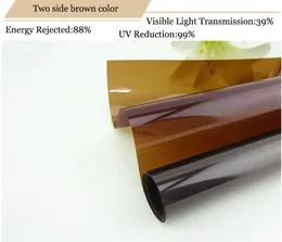 Window Stickers Thermal Insulation Film Raamfolie Solar Reflective Brown Tea Color Two Side Mirror