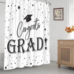 Shower Curtains Graduation Season Curtain For Bathroom With Hooks Polyester Fabric Bath Sets Washable Decor Bachelor