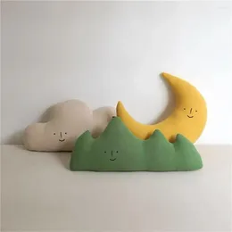 Pillow Unique Anti-fading Soft-touching Lightweight Cloud Shape Baby Crib Bumper Plush Throw Decorative