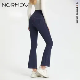 Active Pants NORMOV Seamless Yoga Flare Women High Waist Sport Female Naked Feeling Buttocks Fitness Leggings Push Up Slimmer