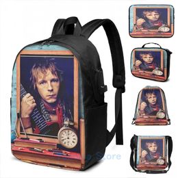 Backpack Funny Graphic Print Renaud USB Charge Men School Bags Women Bag Travel Laptop