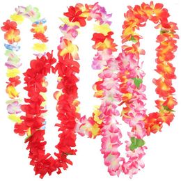 Decorative Flowers 5 Pcs Garland Beach Hula Dance Neck Loop Costume Accessory Aldult Dress Up Tropical Luau Party Favors Child