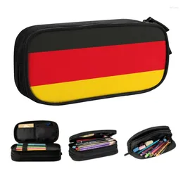 Cosmetic Bags Germany Flag Pencil Case For Girls Boys Large Capacity German Patriotic Pen Bag Box Stationery