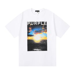 Purple Brand Tshirt Designer T Shirt Mens Shirt Abstract Style Figure Print High Gramme Weight Double Cotton Short Sleeve Women T-shirt US Size S-XL 9730