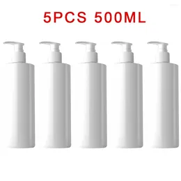 Liquid Soap Dispenser 5PC 500ml PET Empty Refillable Shampoo Lotion Pump Bottles With Dispensers For Hair Conditioner