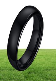 6MM Simple Black Tungsten Steel Wedding Ring Band for Men Women Personality Fashion Accessories 6554462