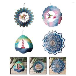 Decorative Figurines 1pcs Gradient Color Wind Spinner Catcher 3D Flowing Light Effect Chimes Parts Outdoor Garden Yard Hanging Decor