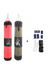 60cm 80cm 100cm 120cm Empty Boxing Sand Bag Hanging Kick Sandbag Boxing Training Fight Karate Sandbag Setwith Gloves Wrist Guard1057648