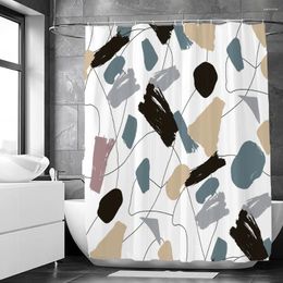 Shower Curtains Art Geometric Hexagonal Waterproof Fabrics Bathroom Curtain With Hooks 180x200cm Bath Screen Toilet Partition