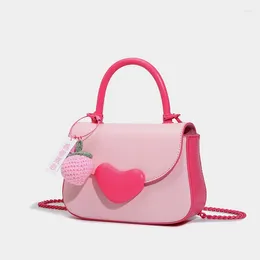 Evening Bags Love Heart Sweet Cool Mini Bag 2024 Handbag Small Flap PU