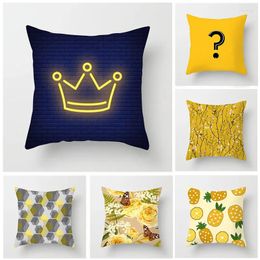 Pillow 45x45cm Geometric Yellow Pillowcase Decor Sofa DIY Printed Chair Car Home Decoration Case