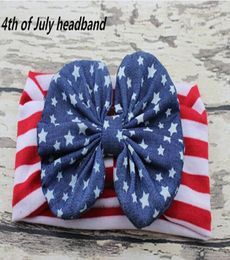 10pcs Newest Infant knotted Wave point Turban hair band bow flower Baby 4th of July headband Head Wrap ed Knot HeadWrap7568868